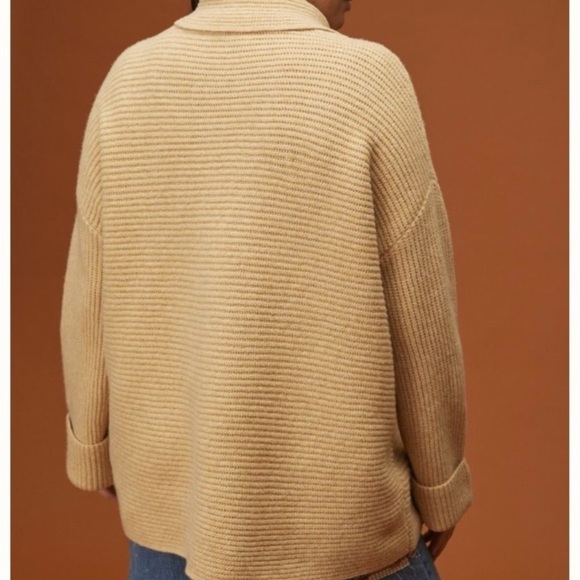 NWT Anthropologie Pilcro Ribbed Cowl Neck Pullover Sweater In Brown - Picture 5 of 11